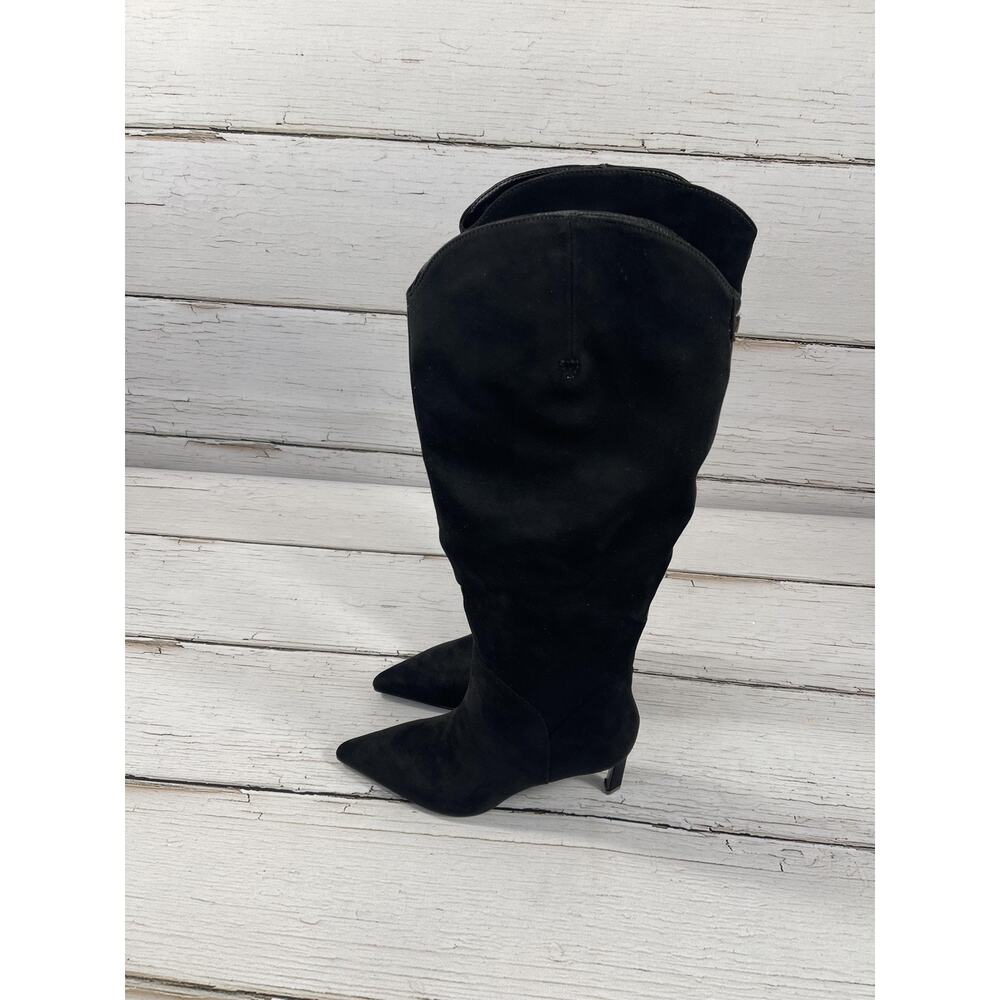 GUESS Boots Womens Size 7M Black Faux Suede Palisa3-WC Knee High Pointed Toe - Picture 4 of 15